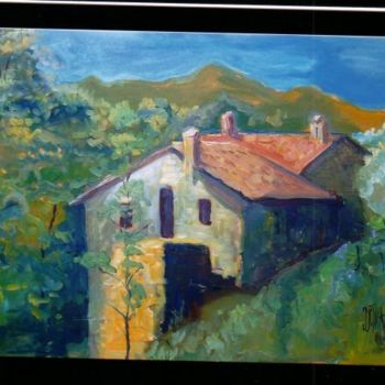 Painting titled "Mountain House (Pla…" by Justin Aleksandar Ristic, Original Artwork