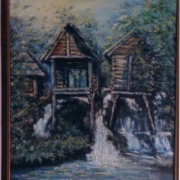 Painting titled "Pliva's Water-mills…" by Justin Aleksandar Ristic, Original Artwork