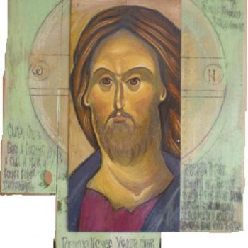 Painting titled "Hristos - Christ" by Justin Aleksandar Ristic, Original Artwork
