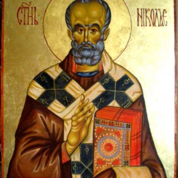 Malarstwo zatytułowany „Saint Nicolaus - Sv…” autorstwa Justin Aleksandar Ristic, Oryginalna praca