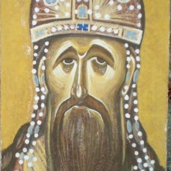 Painting titled "Saint king Milutin…" by Justin Aleksandar Ristic, Original Artwork