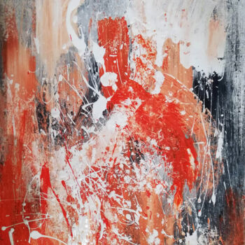 Pintura intitulada "Red Deer" por Justinas Čapskis, Obras de arte originais, Acrílico