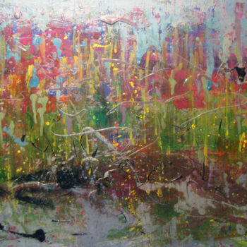 Schilderij getiteld "Swamp" door Justinas Čapskis, Origineel Kunstwerk, Acryl