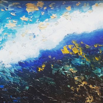 Peinture intitulée "Vue du ciel" par Justine Beguin, Œuvre d'art originale, Huile