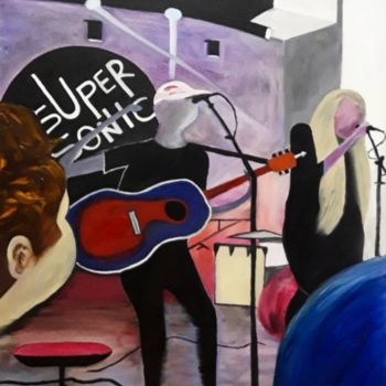 Painting titled "Supersonic" by Justine De Meerschman, Original Artwork, Oil