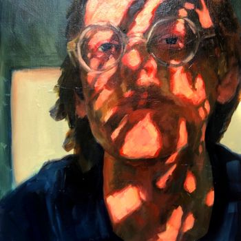 Картина под названием "Head III" - Justine Lemaire, Подлинное произведение искусства, Масло Установлен на Деревянная рама дл…