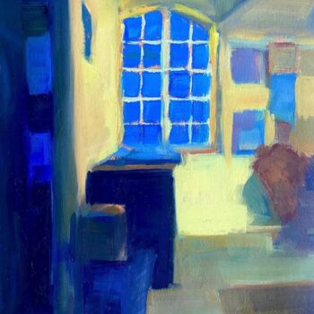 Картина под названием "Studio space I" - Justine Lemaire, Подлинное произведение искусства, Масло Установлен на Деревянная п…