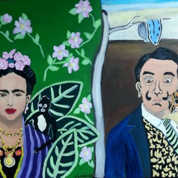 Peinture intitulée "Frida and Dali" par Justin Myers, Œuvre d'art originale, Huile