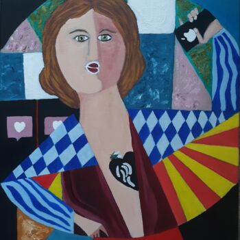 Painting titled "Social media disdain" by Justin Myers, Original Artwork, Oil