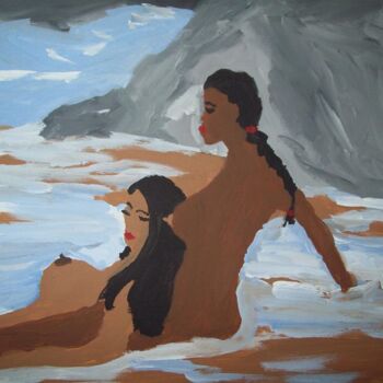 绘画 标题为“girlfriend of sand” 由Justin Myers, 原创艺术品, 油
