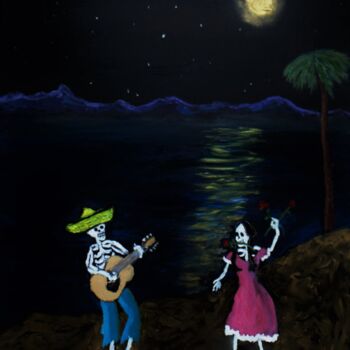 Peinture intitulée "moonlight serenade" par Justin Myers, Œuvre d'art originale, Huile