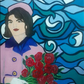 Painting titled "Jacqueline Kennedy" by Justin Myers, Original Artwork, Oil