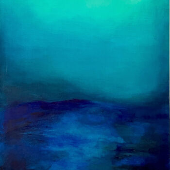 Painting titled "Abstract Turquoise…" by Justyna Janek, Original Artwork, Acrylic