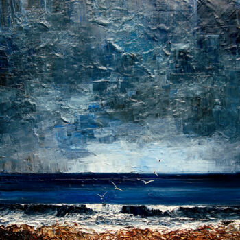 Malarstwo zatytułowany „Sea” autorstwa Justyna Kopania, Oryginalna praca, Olej Zamontowany na Drewniana rama noszy
