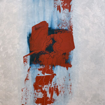 Malerei mit dem Titel "Red and Blue" von Jutta Jung, Original-Kunstwerk, Acryl