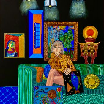 Рисунок под названием "The woman who loves…" - Jutta-Maria Offzarek, Подлинное произведение искусства, Цветные карандаши