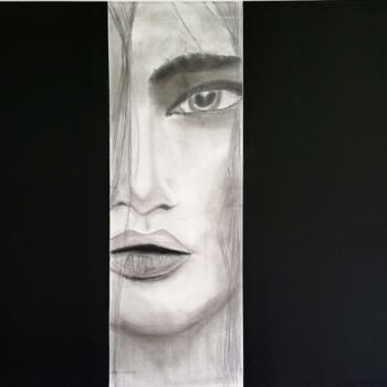 Drawing titled "Face" by Jutta Christandl, Original Artwork, Pencil