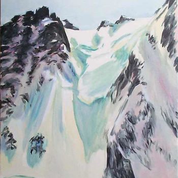 Painting titled "Face nord du Triole…" by Philippe Juttens, Original Artwork, Oil