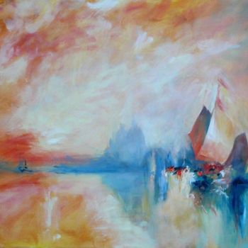 Malerei mit dem Titel "Venise baignée de l…" von Philippe Juttens, Original-Kunstwerk, Öl