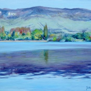 Painting titled "Lac de Divonne les…" by Philippe Juttens, Original Artwork, Oil