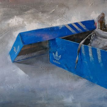 Pintura titulada "La caja azul" por Jose Vicente Cascales Mascarell, Obra de arte original, Oleo