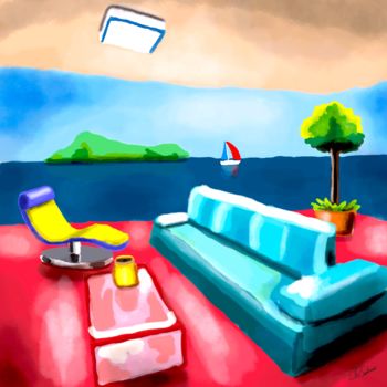 Digitale Kunst mit dem Titel "Sala e Mar" von J.W. Sidonio, Original-Kunstwerk, Digitale Malerei