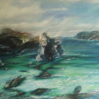 Painting titled "Kynance Cove, Cornw…" by Julie Bateman, Original Artwork, Acrylic