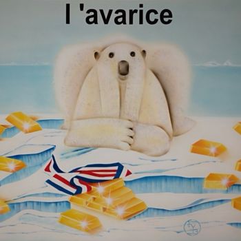 Painting titled "L'Avarice" by Jyb Le Peintre, Original Artwork, Acrylic