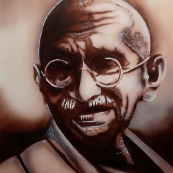 Pintura intitulada "Gandhi" por Jyb Le Peintre, Obras de arte originais, Acrílico