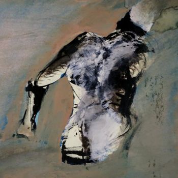 Schilderij getiteld "Homme brouillard" door Jean Yves Delalande, Origineel Kunstwerk, Inkt
