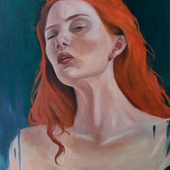 Картина под названием "Ginger" - Julia Bologova, Подлинное произведение искусства, Масло Установлен на Деревянная рама для н…