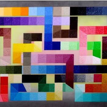 Peinture intitulée "Trop tard les pixel…" par Jean-François Albert, Œuvre d'art originale, Huile