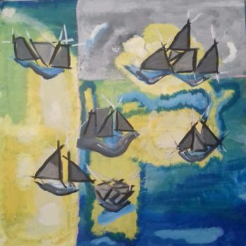 Painting titled "Voiles de Loire" by Jys, Original Artwork, Acrylic