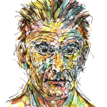 绘画 标题为“Samuel Beckett” 由K-Art, 原创艺术品, 水彩