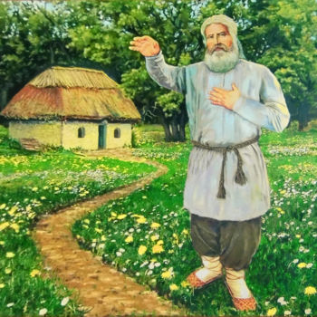 Painting titled "Серофим" by Sergei Brusenkov, Original Artwork, Oil