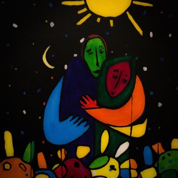 Картина под названием "И солнце и луна и з…" - Kristina Kenjuhh, Подлинное произведение искусства, Другой