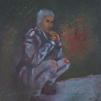 Painting titled "Le penseur" by K-Let, Original Artwork