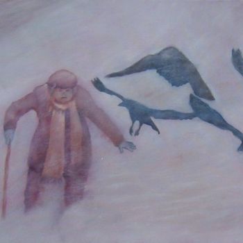 Painting titled "Sport d'hiver" by K-Let, Original Artwork