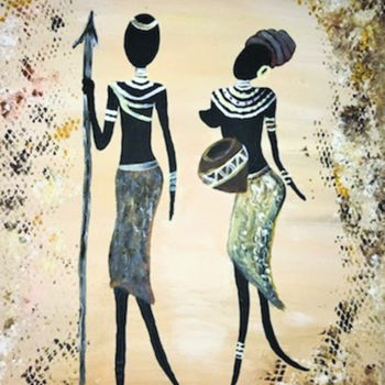 Peinture intitulée "Safari Amicale" par Ka, Œuvre d'art originale, Acrylique