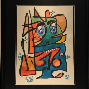 Painting titled "DIABLOTIN" by Ka'Reen, Original Artwork, Marker Mounted on Other rigid panel