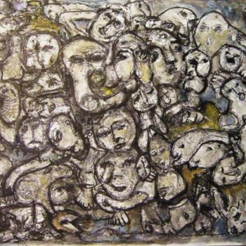 Painting titled "Personnages variati…" by Artiste Kabian, Original Artwork