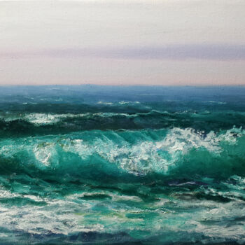 Pittura intitolato "Paysage marin origi…" da David Kabulashvili, Opera d'arte originale, Olio