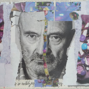 Collages titulada "Phil Collins.jpg" por Catherine Vidal-Borthayre, Obra de arte original