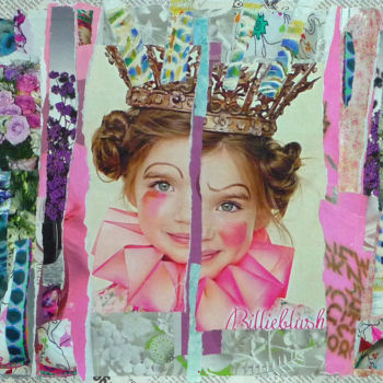 Collages intitulée "La Princesse Macaro…" par Catherine Vidal-Borthayre, Œuvre d'art originale