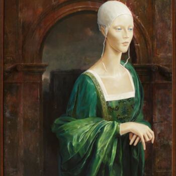 Ζωγραφική με τίτλο "Woman01" από Kacper Kalinowski, Αυθεντικά έργα τέχνης, Λάδι