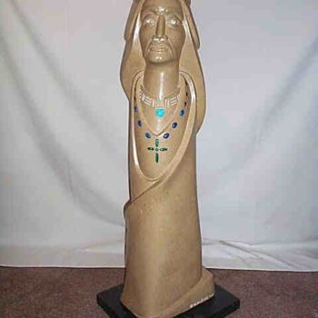Sculpture intitulée "Saint Juan Diego" par Michael J. Kaczor I, Œuvre d'art originale, Pierre