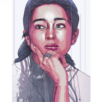 Arte digital titulada "Gong Li, Draw.jpg" por Kada, Obra de arte original