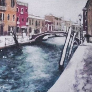 Painting titled "Venise la blanche -…" by Djilali Kadid, Original Artwork, Tempera