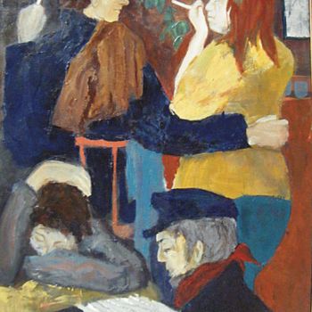 Painting titled "L'accordéon" by Gandon Nathalie, Original Artwork