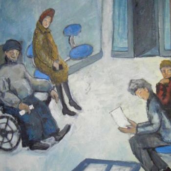 Peinture intitulée "La salle d'attente" par Gandon Nathalie, Œuvre d'art originale